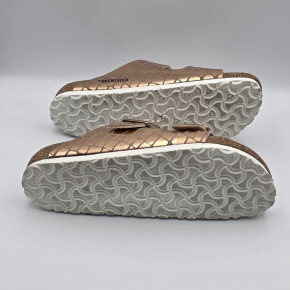 Birkenstock Arizona Gator Gleam Big Buckle Sandal in Copper SZ 39/8 - Picture 7 of 9